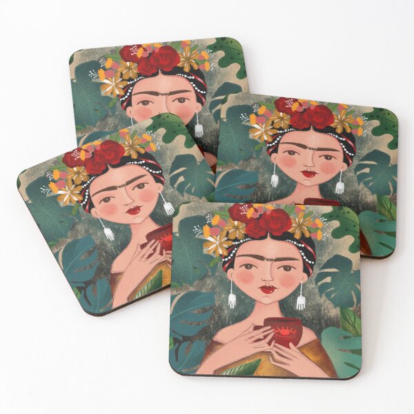 Item preview, Frida with red cup designed and sold by Anastasia-May.
