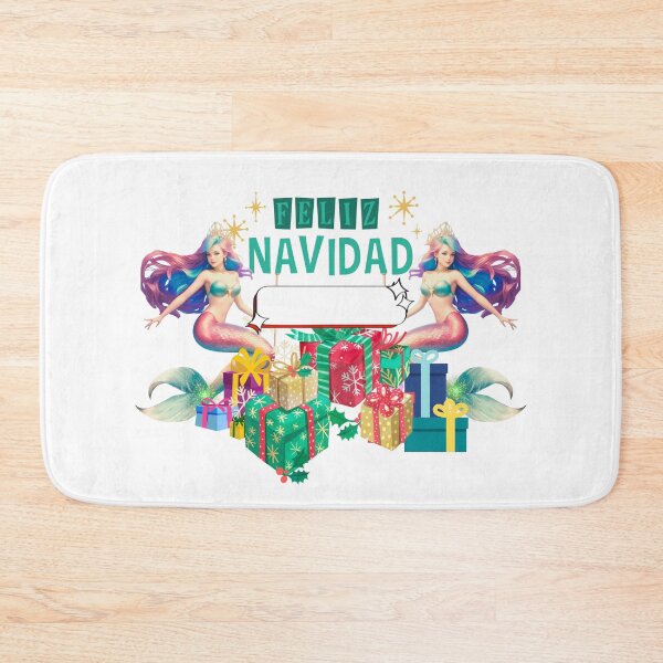 Item preview, Sirenas Merfolk White Mermaid Feliz Navidad designed and sold by SirenasWorld.