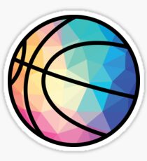 Geometrische Basketball Form Low Poly Basketball Geschenk Sticker