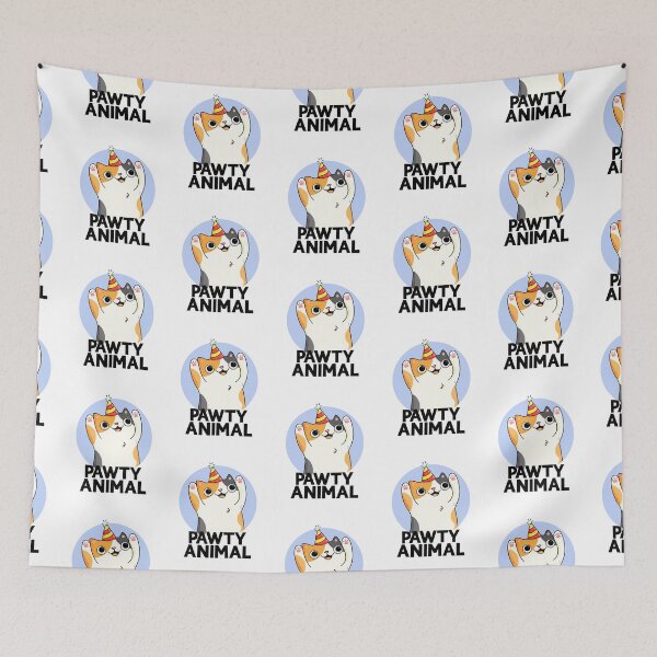 Item preview, Pawty Animal Funny Party Cat Puns  designed and sold by punnybone.