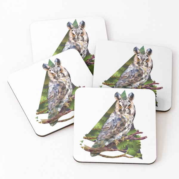 Item preview, Low poly Long-eared owl designed and sold by kataszep.