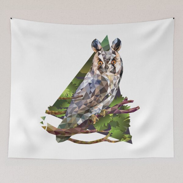 Item preview, Low poly Long-eared owl designed and sold by kataszep.
