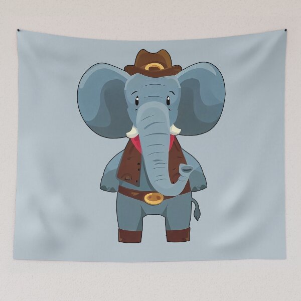 Item preview, Funny Gentle Elephant Cowboy designed and sold by kidcartoon.