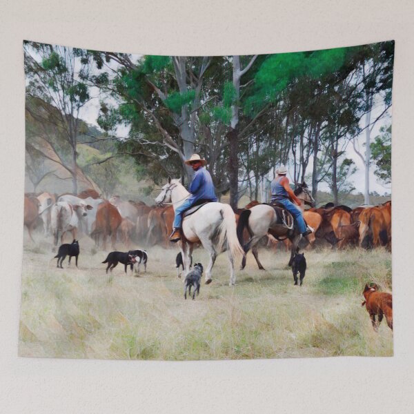 Item preview, CATTLE MUSTERING,  RANCH HORSES, COW PONY designed and sold by Barbara Jean Photo Art And Design.