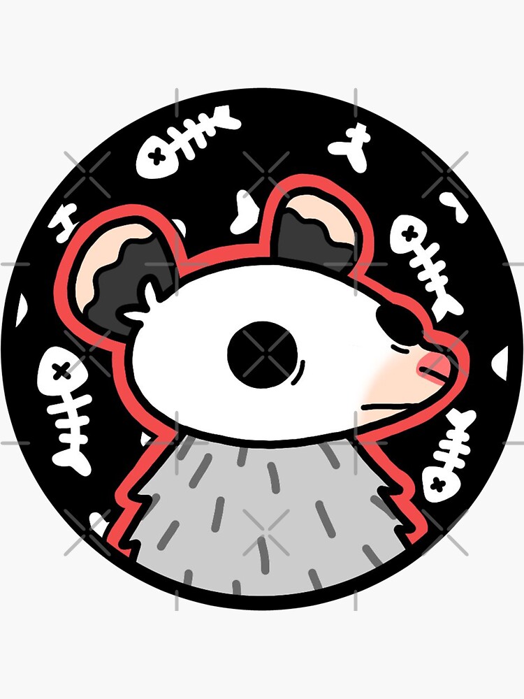 Thumbnail 3 of 3, Sticker, Possum Mood Fishbones designed and sold by possum-mood.
