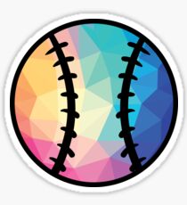 Geometric Softball Shape Low Poly Softball Gift Sticker