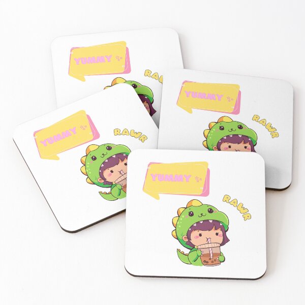 Artikelvorschau, Süßer Chibi-Dinosaurier/Zilla-Getränk, leckerer Eiskaffee Rawr entworfen und verkauft von RaeaSunShineDesigns.