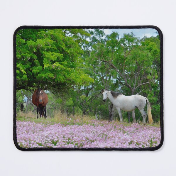 Item preview, HORSES IN A FIELD OF PINK FLOWERS designed and sold by Barbara Jean Photo Art And Design.