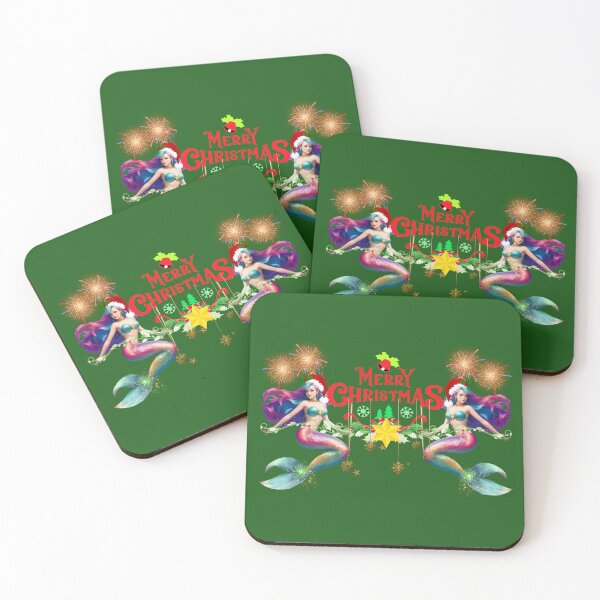 Artikelvorschau, Sirenas Green Ondine Merfolk Meerjungfrauen Frohe Weihnachten entworfen und verkauft von SirenasWorld.
