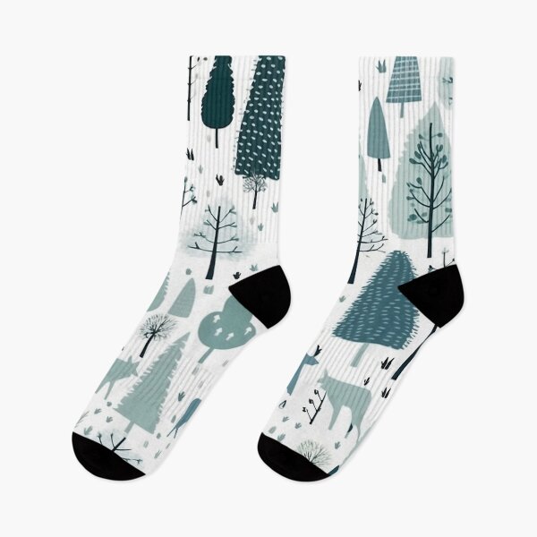 Item preview, Forest Deers Green White Pattern designed and sold by Aelbrn.