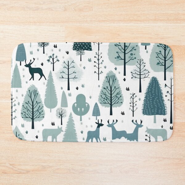 Item preview, Forest Deers Green White Pattern designed and sold by Aelbrn.