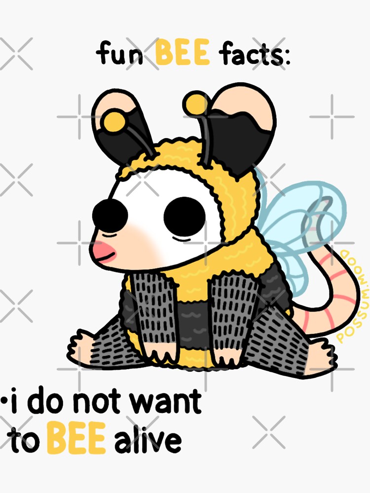 Thumbnail 3 of 3, Sticker, Bee Facts designed and sold by possum-mood.