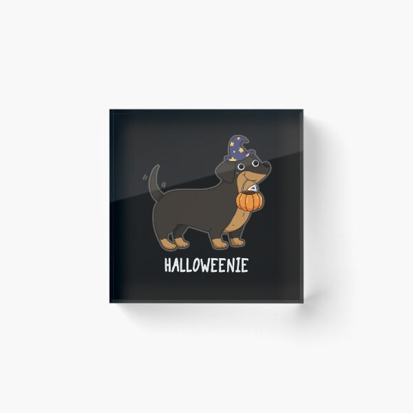 Item preview, Halloweenie Funny Halloween Dog Puns (Dark BG) designed and sold by punnybone.