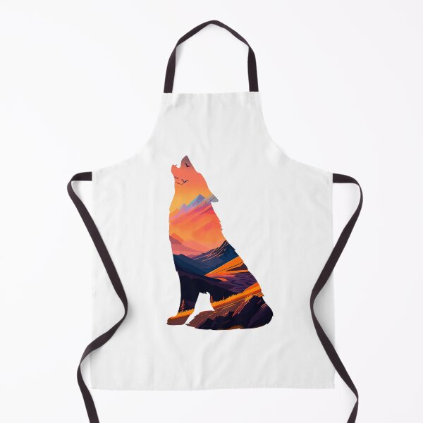 Item preview, Howling wolf, silhouette of howling wolf with a nice mountain landscape designed and sold by landscapeworlds.