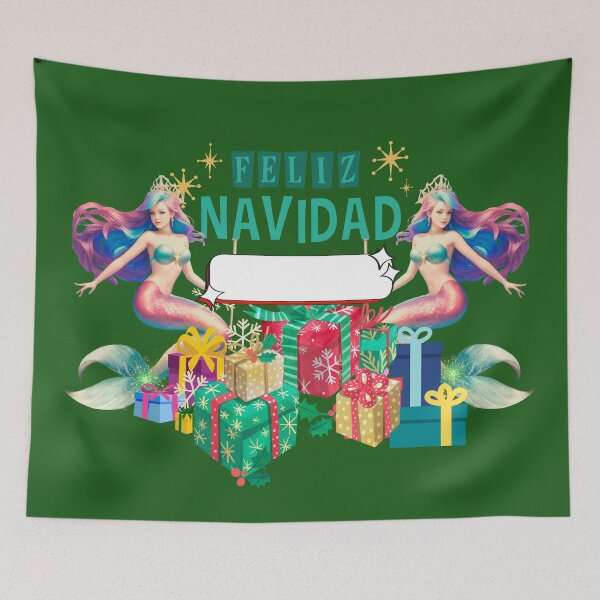 Item preview, Sirenas Green Ondine of Merfolk Mermaids Feliz Navidad designed and sold by SirenasWorld.