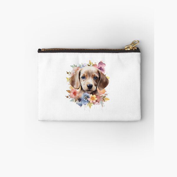 Item preview, cute baby dog watercolor floral clipart dog lover graphics t-shirt cute clip art transparent PNG printable clipart designed and sold by OKR1M.