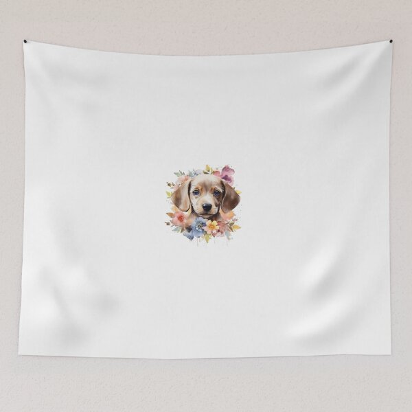 Item preview, cute baby dog watercolor floral clipart dog lover graphics t-shirt cute clip art transparent PNG printable clipart designed and sold by OKR1M.
