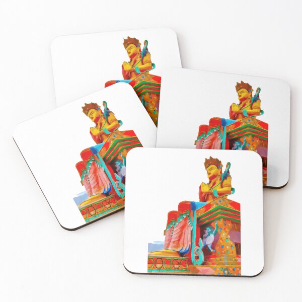 Item preview, Buddha Maitreya statue in Diskit Gompa. Image created using geometric shapes designed and sold by EdgyEdgeArt.