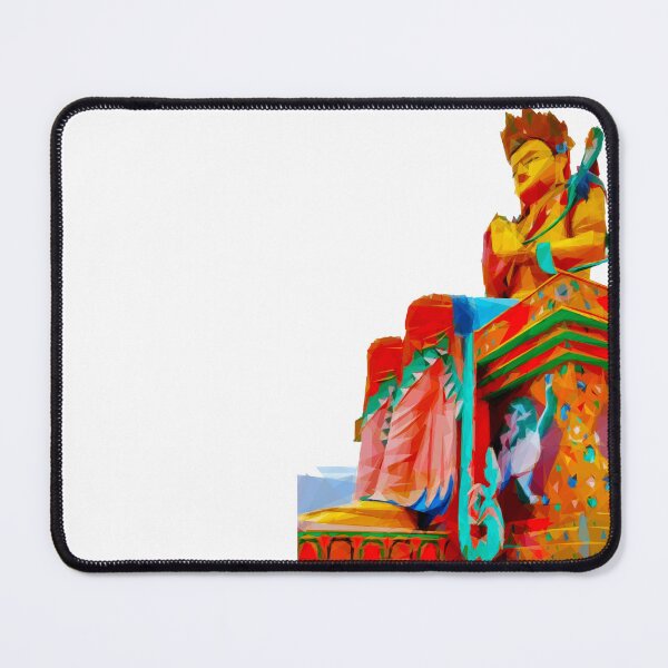 Item preview, Buddha Maitreya statue in Diskit Gompa. Image created using geometric shapes designed and sold by EdgyEdgeArt.
