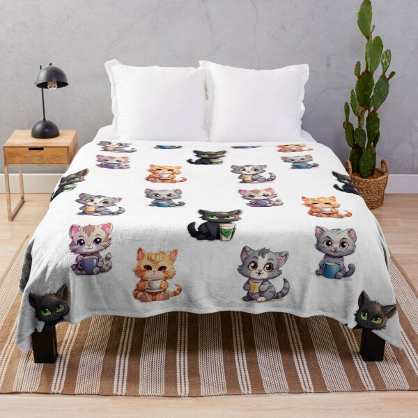 Item preview, Cute Kitties, Purrfect Caffeinated designed and sold by Vibria Pattern Studio.
