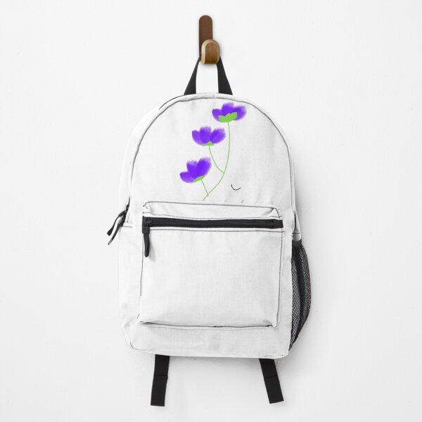 Item preview, Beautiful Purple Flowers with Green Leaves on White Background designed and sold by omryjs.