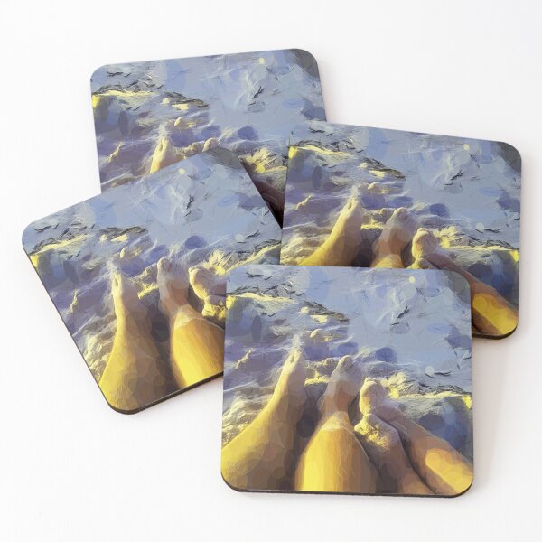 Item preview, Playing footsie on the beach. Image created using geometric shapes designed and sold by EdgyEdgeArt.
