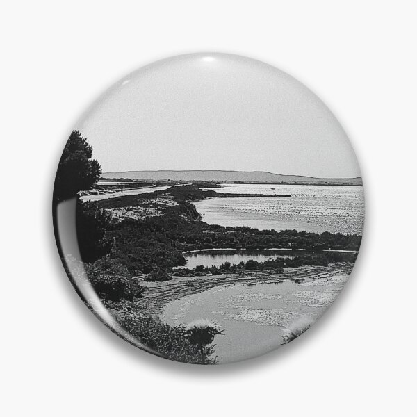 Item preview, beach side landscape black and white designed and sold by HipButik.