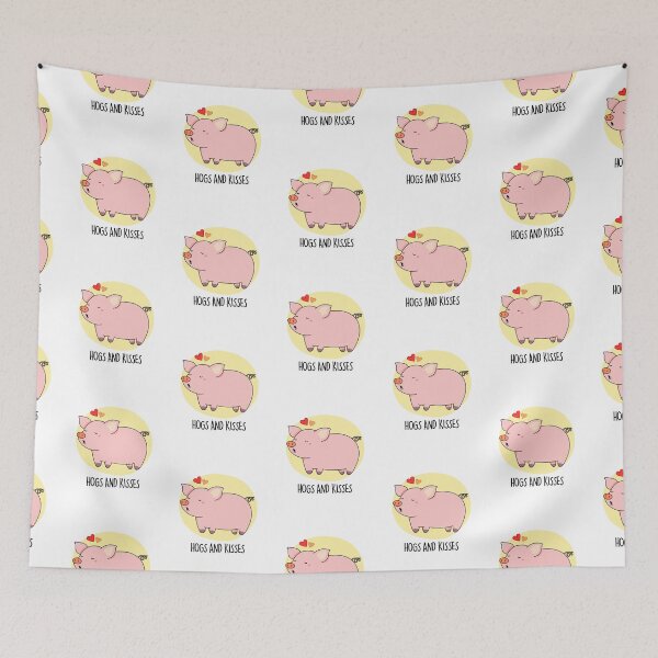 Item preview, Hogs And Kisses Funny Pig Puns  designed and sold by punnybone.