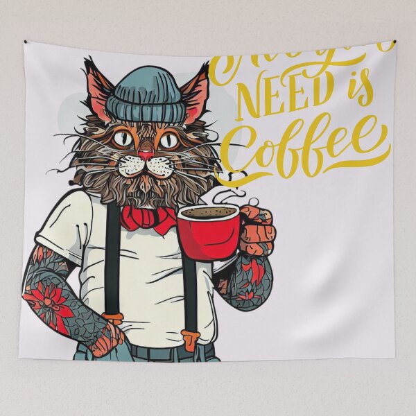Item preview, All you need is coffee says the forest cat designed and sold by gringourmand.