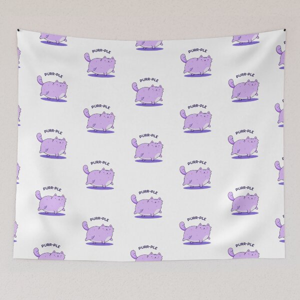Item preview, Purr-ple Funny Fat Kitty Cat Puns  designed and sold by punnybone.