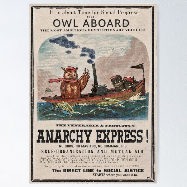 Item preview, Owl abord the Anarchy Express designed and sold by Loki Propagandart.