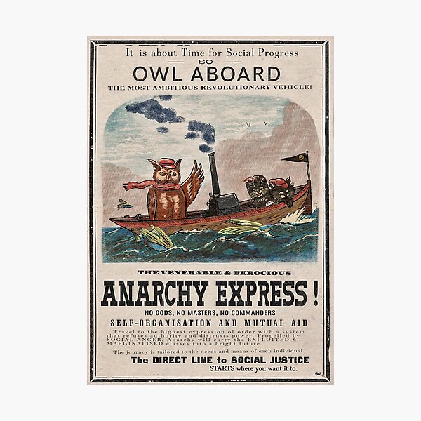 Item preview, Owl abord the Anarchy Express designed and sold by Loki Propagandart.