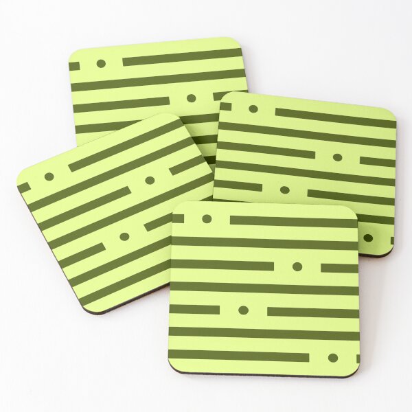 Item preview, Abstract: Dots and dashes: Dark Green On Light Green designed and sold by TheScraggyBeard.