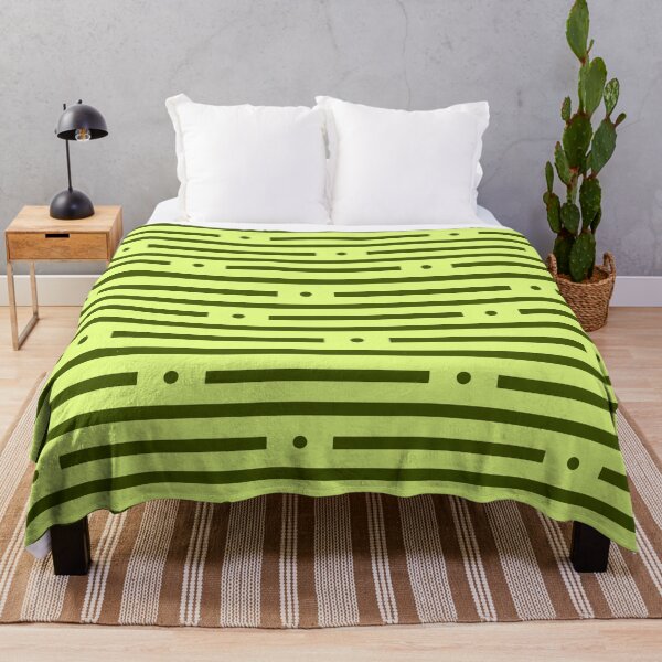 Item preview, Abstract: Dots and dashes: Dark Green On Light Green designed and sold by TheScraggyBeard.