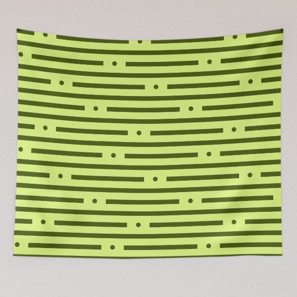Item preview, Abstract: Dots and dashes: Dark Green On Light Green designed and sold by TheScraggyBeard.