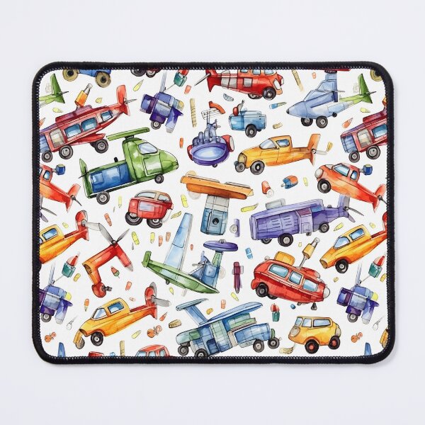 Item preview, Cute Toy Cars, Airplanes, Helicopters, Drones in Watercolor – First Day of School designed and sold by ignasirus.