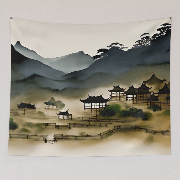 Item preview, Fantastic Ancient Village Forest Park  - Chinese Painting designed and sold by joejiing.