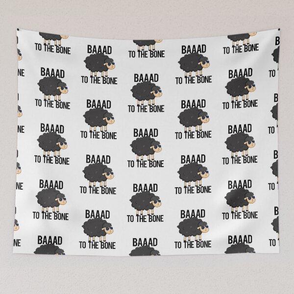 Item preview, Baaaad To The Bone Funny Black Sheep Puns  designed and sold by punnybone.