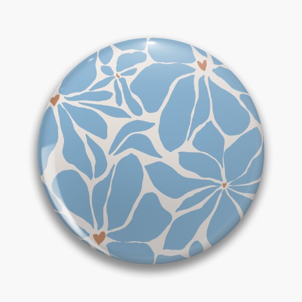 Item preview, flower market print in pastel blue designed and sold by cadinera.
