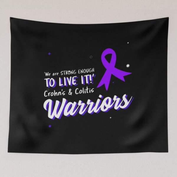 Item preview, Crohns and Colitis warriors purple ribbon - 'We are strong enough to live it!' designed and sold by Rodayna Elnaggar.