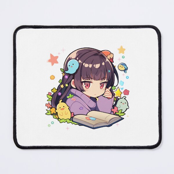 Item preview, Cute Kawaii Girl Reading a Book designed and sold by CozyKawaiiArt.