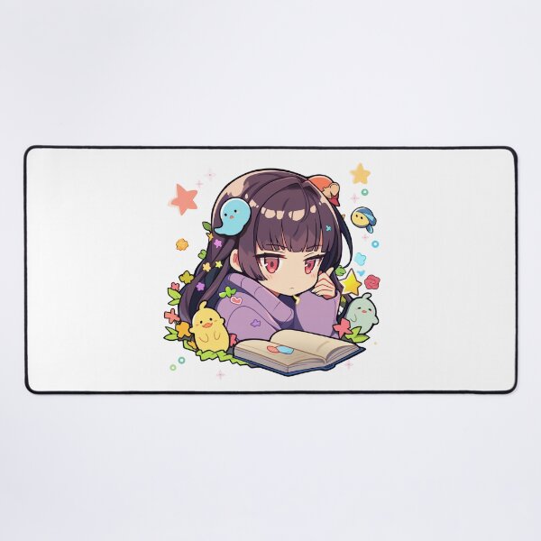 Item preview, Cute Kawaii Girl Reading a Book designed and sold by CozyKawaiiArt.