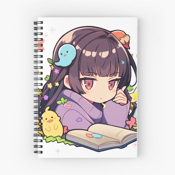 Item preview, Cute Kawaii Girl Reading a Book designed and sold by CozyKawaiiArt.