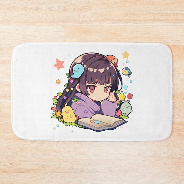 Item preview, Cute Kawaii Girl Reading a Book designed and sold by CozyKawaiiArt.