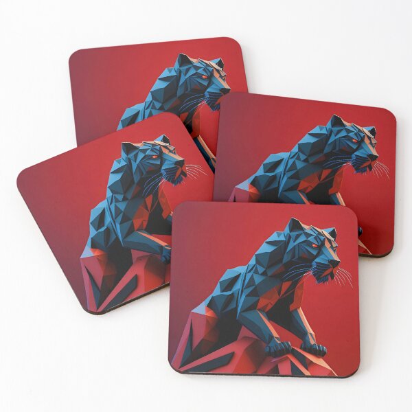 Item preview, Geometric Black Panther Art Design Red designed and sold by FocusChillax.