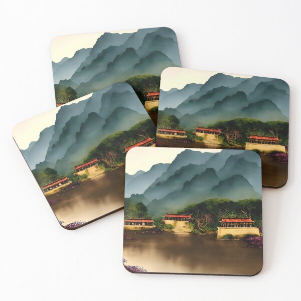 Item preview, Blue Mountain Village Forest Park  - Chinese Painting designed and sold by joejiing.