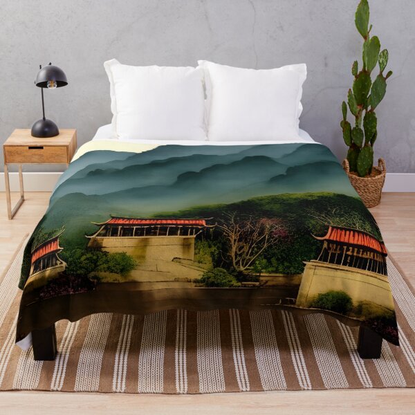 Item preview, Blue Mountain Village Forest Park - Chinese Painting designed and sold by joejiing.