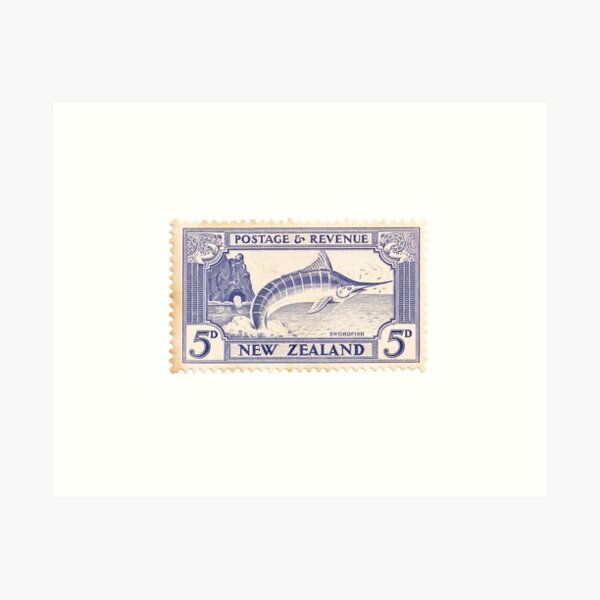 5d Swordfish Stamp Art Print