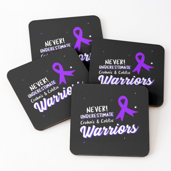 Item preview, Never underestimate Crohns and Colitis warriors! purple ribbon  designed and sold by Rodayna Elnaggar.