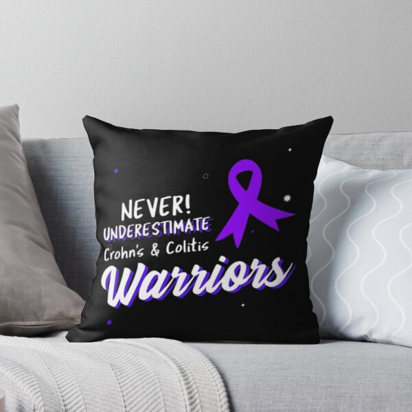 Item preview, Never underestimate Crohns and Colitis warriors! purple ribbon  designed and sold by Rodayna Elnaggar.